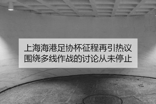 上海海港足协杯征程再引热议 围绕多线作战的讨论从未停止